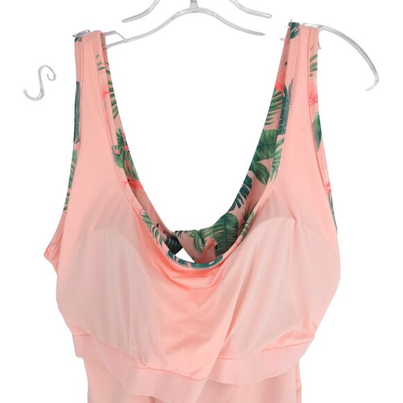 Old Navy Twist Back One Pink Flamingo One-Piece Swimsuit Birds in Paradise 3X - Picture 9 of 16